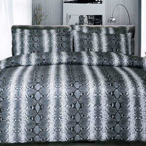 Big Sleep Snake Skin Black Quilt Cover Set Double V442-HIN-QUILTCS-SNAKESKIN-BLACK-DS