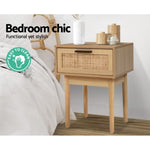 Artiss Bedside Tables Side Table Rattan Drawers Nightstand FURNI-E-RAT-BS-WD