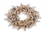 Christabelle Snowy Dorchester Christmas 2pc Set 1.2m Large Christmas Wreath and Garland with LE CMB-NATSD-L-WG