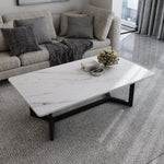 120x60cm Matte White Minimalist Slate Coffee Table Marble Tea Table Living Room Rectangle Cocktail V255-MATTEWTABLE-COFFEE