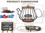 Coffee Pod Holder with Lid Large Capacity Snack Holder Organizer Counter Accessory Decor Station V1366-AZ2-W-14916