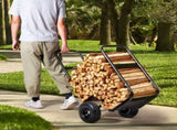 Firewood Log Cart, 113 kg Load Capacity, Outdoor and Indoor Wood Rack Storage Mover with Pneumatic V952-DCCH43XH27XWYTWGDV0