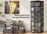 360 Rotating Bookshelf Bamboo Storage Display Rack Shelving in Black V63-954471