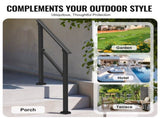Handrails for Outdoor Steps, 2-3 Step Stair Hand Rail Kit, Transitional Carbon Steel Railings with V952-FGDHGZLSLZFSFYEP9V0