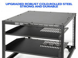 Alston 12U Open Frame Server Rack Hifi Device Rack with Vented Shelves Heavy Duty 4-Post AV/IT V985-12UOPENCABINET