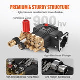 VEVOR Pressure Washer Pump, 19 mm Shaft Horizontal Triplex Plunger, 3700 PSI, 2.5 GPM, Replacement V952-HZQZBHZ34INCHI62CV0