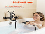 Clawfoot Tub Faucet, Wall Mount Bathtub Faucets with Handheld Shower, Vintage Oil-Rubbed Bronze V952-BGSZZYGLTLTHLAC1L002V0