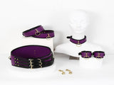 Adjustable PU Leather Bondage Restraint Set - Collar, Waist Belt, Hand & Leg Cuffs with V888-ELOSUNG29408