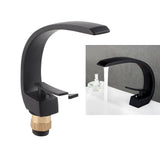 G1/2 Curve Design Undercounter Basin Water Faucet Single Hole Basin Cold and Hot Mixer TapBlack V1294-YM0901-3112200145611