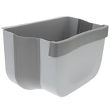 Wall-Mounted Hanging Garbage Bin in Light Grey Plastic, Space-Saving Trash Can for Home and Kitchen V1192-AZ-W-32745
