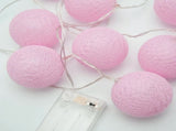 50 Ball Pastel Pink LONG 5m String Light Battery Box 5cm Cotton Ball Christmas Birthday Bbay Girl V382-PALEPINKBALLBATT50