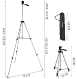 Phone Tripod Black, Mobile Camera Stand & Selfie Stick with Adjustable Height V1237-ZY-506-0180