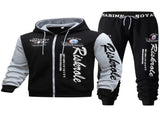 Men'S Hoodie Set Letter Print Hoodie Casual Sportswear Jogger Set Australian - Khaki - Size XL V1106-M-APP-66132-KHAK-XLAUXLEU52
