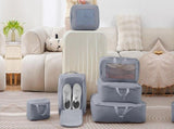 7 Set Compression Packing Cubes for Travel Luggage Organizer Bags for Travel Accessories - Grey V1308-DSZKI-388-1