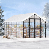 VEVOR Polycarbonate Greenhouse 8 x 14 Ft Outdoor Walk-in Greenhouse for Garden V952-JTSZWSL8W14FB0RRXV0