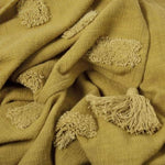 J Elliot Home Quinn 100% Cotton Textured Throw 130 x 160 cm Ochre & Jojoba V442-IDC-THROW-QUINN-OCHRE-RE