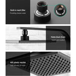 Cefito 8'' Rain Shower Head Wall Arm Square High Pressure Mixer Tap Black SHOWER-A3-SQ-8-BK-MIXER