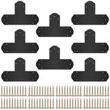 Black T Mending Plate T-shape 8 PCs 6" Flat Connector Post to Beam Bracket V952-TZLJJ6X68PCSTBW8SV0