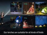 Rechargeable LED Flashlight - Military Flashlight - 5000 lumens - 26650 rechargeable battery - 6 V1188-MS-313-0535