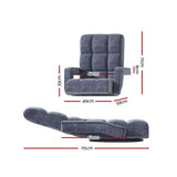 Artiss Floor Lounge Sofa Bed Swivel Charcoal FLOOR-0163-VEL-CH