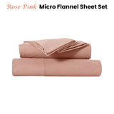 Kingtex Ultra-Soft Micro Flannel Sheet Set 40 cm Wall Rose Pink Single V442-KIT-SHEETS-MF2023-ROSEPINK-SB