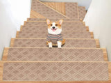 Chmadoxn 4-Piece Non-Slip Stair Treads, Self-Adhesive Striped Carpet Mats, Absorbent & Quiet Step V1189-WXFWAL-20260326-02653