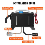 Diesel Air Heater 12V 8KW Tank Portable Heater Thermostat With Remote Control and LCD Display for V985-DIESELAIRHEATER