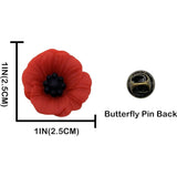 Poppy Brooch Veretrans Gifts Lest We Forget Resin Poppy Lapel Flower Pin for Women Flowers V1188-CYX-J02-2154