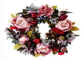 Christmas Wreath Handcraft Peony Wreath Artificial Spring Garland Wreath for Door Wall Wedding Party V1294-YM0717-10101620