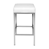 Artiss 2x Bar Stools Leather Padded Metal White BA-TW-9076-WHX2