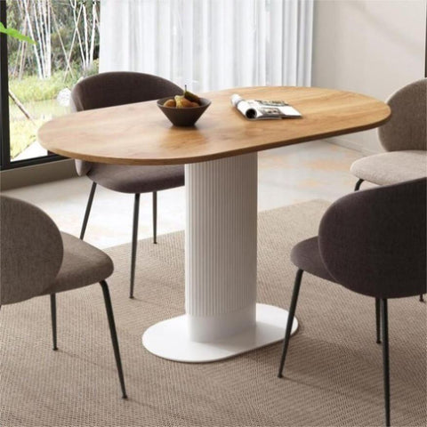 Clara Gather Round Oval Dining Table V264-DNT-415C-NTR-13M