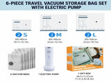 6 Pack Vacuum Storage Bags and Wireless Electric Pump and Renewable Mini Dehumidifier Bundle, Travel V888-ELOSUNG53339
