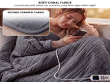 Laura Hill XL Electric Heated Blanket Throw Soft Coral Fleece with 10 Heat Settings - Grey THRG-KH-200-GY
