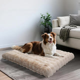 Plush Dog Crate Bed with Non Slip Base and Removable Cover V767-P-XD1836-M-BG