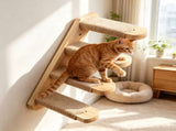 Scratching, Multi-Layer Solid Wood Cats Climbing Set DIY Wall-Mounted Steps For Indoor Cats, Wall V1369-AZ3-W-09138