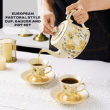 Ears of wheat European afternoon tea coffee cups saucers and teapot V488-TP-EOW,TCS-EOW