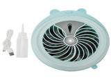 Cute Desktop Mini Fan Portable Humidifying Mist Spray Fan for Home Office SuppliesBlue Bear V1294-YM0721-3113210021413