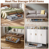 Gray Square Under-Bed Storage Rack with Wheels Sturdy Easy to Move for Bedroom AU V201-QHGMMOREONE044