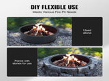 Fire Pit Ring Round 45 Inch Outer Steel Liner DIY Campfire Ring Firepit V952-YXHH39INCH15N9D45V0
