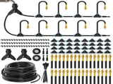 200Ft 1/4" Drip Irrigation System,Garden Irrigation Kit with 32pcs Adjustable Copper V1107-CS-ZDJHQ20032