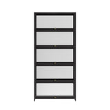 Artiss 5-Tier Display Cabinet Storage Bookshelf Clear Shelf Black FUR-T-DSHELF-03-BK