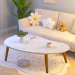 SOGA 2X 80x40cm White Stone Pattern Living Room Nordic Coffee Table Modern Style TABLETEA12X2