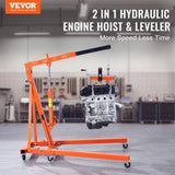 Hydraulic Engine Hoist with Lever, 2000KG Heavy-duty Cherry Picker Shop Crane, Foldable Engine Crane V952-ZDSFDJQZJCJH2V44JV0