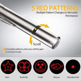 Multi-Function USB Rechargeable Laser Cat Teaser Wand with Stainless Steel Body, Ideal for V1341-ZY-XQX2MY36-SILVER