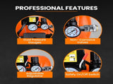 UNIMAC 16L Twin Tank Air Compressor, 116PSI Portable Silent Oil-Free Electric, for Airtools Tyre V219-TOLACMUM1C6FA