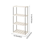 Plastic Storage Shelves 4 Shelf Organizer - Freestanding Shelf Unit for Kitchen Pantry Bathroom Clos V1369-AZ3-W-11054