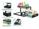 2-Tier Under Sink Organizer and Storage - Heavy Duty Metal Pull-Out Cabinet Organizer, L-Shaped V888-ELOSUNG18458