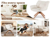 Artiss Swivel Chair Armchair Nursing Velvet White UPHO-H-ARM02-SWL-WH
