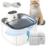 U7 Cat Water Fountain Waterer 3L/101oz, Wireless & USB Rechargeable Pet Water Fountain with 304 V1243-U7PETWATERFOUNTAIN