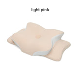 Light Pink Ergonomic Butterfly Memory Foam Pillow - Cervical Neck Support for Side, Back & Stomach V888-ELOSUNG27379